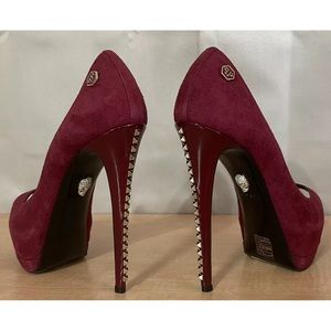 Philipp Plein Suede Spike Pump
